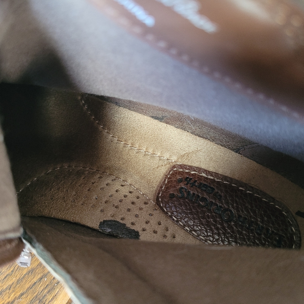 Earth Origins Leather And Suede Ankle Boots W/ Buckle - Picture 7 of 12